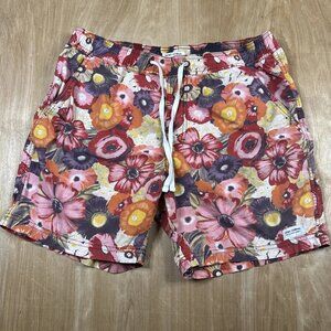 Banks Journal Mens Floral Print Board Shorts Swim Trunks Size Large 32